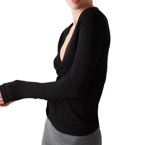 Penti Twist Knot Detail Blouse Long Sleeve Top Size XLarge Black - Picture 5 of 10